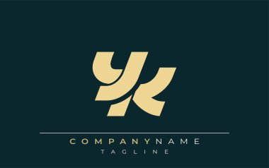 YK Sleek Geometrik Logo Tasarımı. Tarafsız renkler ve minimalist stil markalaşma ve kurumsal kimlik için uygun profesyonel ve çağdaş bir izlenim yaratır..