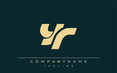 YR Sleek Geometrik Logo Tasarımı. Tarafsız renkler ve minimalist stil markalaşma ve kurumsal kimlik için uygun profesyonel ve çağdaş bir izlenim yaratır..