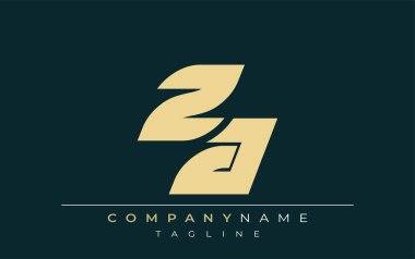 ZA Parlak Geometrik Logo Tasarımı. Tarafsız renkler ve minimalist stil markalaşma ve kurumsal kimlik için uygun profesyonel ve çağdaş bir izlenim yaratır..