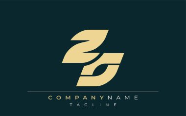 ZO Parlak Geometrik Logo Tasarımı. Tarafsız renkler ve minimalist stil markalaşma ve kurumsal kimlik için uygun profesyonel ve çağdaş bir izlenim yaratır..