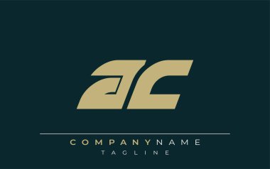 AC Sleek Geometrik Logo Tasarımı. Tarafsız renkler ve minimalist stil markalaşma ve kurumsal kimlik için uygun profesyonel ve çağdaş bir izlenim yaratır..