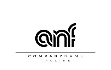 ANF Yaratıcı Eşsiz Modern Harf Logosu Tasarımı. Benzersiz bir harf dizaynına sahip stilize logo, soyut minimalist estetik ve modern cazibe sunar