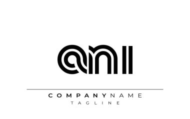 ANI Yaratıcı Eşsiz Modern Harf Logosu Tasarımı. Benzersiz bir harf dizaynına sahip stilize logo, soyut minimalist estetik ve modern cazibe sunar