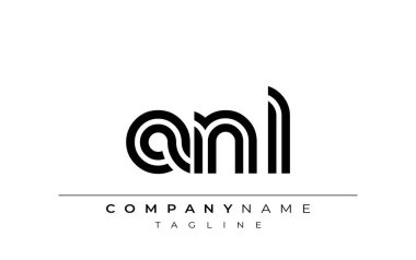 ANL Yaratıcı Eşsiz Modern Harf Logosu Tasarımı. Benzersiz bir harf dizaynına sahip stilize logo, soyut minimalist estetik ve modern cazibe sunar