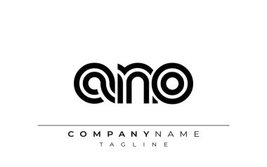 ANO Yaratıcı Eşsiz Modern Harf Logosu Tasarımı. Benzersiz bir harf dizaynına sahip stilize logo, soyut minimalist estetik ve modern cazibe sunar