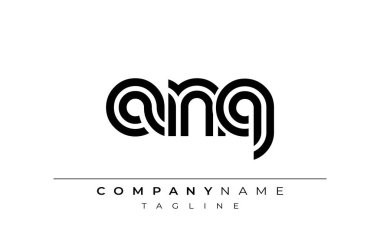 ANQ Yaratıcı Eşsiz Modern Harf Logosu Tasarımı. Benzersiz bir harf dizaynına sahip stilize logo, soyut minimalist estetik ve modern cazibe sunar