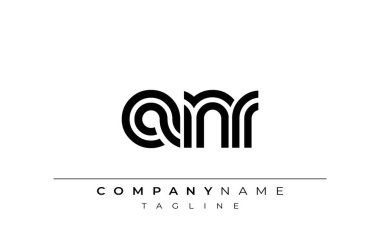 ANR Yaratıcı Eşsiz Modern Harf Logosu Tasarımı. Benzersiz bir harf dizaynına sahip stilize logo, soyut minimalist estetik ve modern cazibe sunar