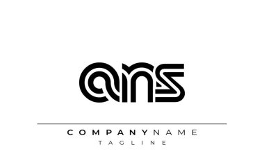 ANS Yaratıcı Eşsiz Modern Harf Logosu Tasarımı. Benzersiz bir harf dizaynına sahip stilize logo, soyut minimalist estetik ve modern cazibe sunar