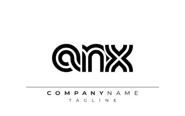 ANX Yaratıcı Eşsiz Modern Harf Logosu Tasarımı. Benzersiz bir harf dizaynına sahip stilize logo, soyut minimalist estetik ve modern cazibe sunar