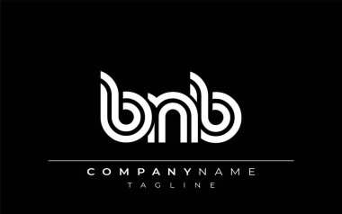 BNB Yaratıcı Eşsiz Modern Harf Logosu Tasarımı. Benzersiz bir harf dizaynına sahip stilize logo, soyut minimalist estetik ve modern cazibe sunar