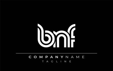 BNF Yaratıcı Eşsiz Modern Harf Logosu Tasarımı. Benzersiz bir harf dizaynına sahip stilize logo, soyut minimalist estetik ve modern cazibe sunar