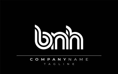 BNH Yaratıcı Eşsiz Modern Harf Logosu Tasarımı. Benzersiz bir harf dizaynına sahip stilize logo, soyut minimalist estetik ve modern cazibe sunar