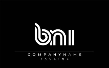 BNI Yaratıcı Eşsiz Modern Harf Logosu Tasarımı. Benzersiz bir harf dizaynına sahip stilize logo, soyut minimalist estetik ve modern cazibe sunar