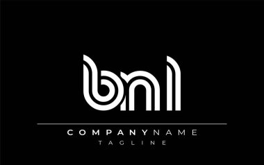 BNL Yaratıcı Eşsiz Modern Harf Logosu Tasarımı. Benzersiz bir harf dizaynına sahip stilize logo, soyut minimalist estetik ve modern cazibe sunar