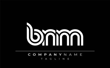 BNM Yaratıcı Eşsiz Modern Harf Logosu Tasarımı. Benzersiz bir harf dizaynına sahip stilize logo, soyut minimalist estetik ve modern cazibe sunar