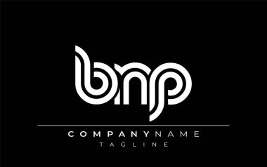 BNP Yaratıcı Eşsiz Modern Harf Logosu Tasarımı. Benzersiz bir harf dizaynına sahip stilize logo, soyut minimalist estetik ve modern cazibe sunar