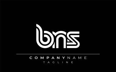 BNS Yaratıcı Eşsiz Modern Harf Logosu Tasarımı. Benzersiz bir harf dizaynına sahip stilize logo, soyut minimalist estetik ve modern cazibe sunar