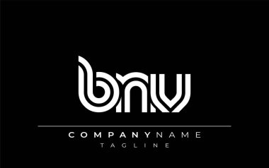 BNV Yaratıcı Eşsiz Modern Harf Logosu Tasarımı. Benzersiz bir harf dizaynına sahip stilize logo, soyut minimalist estetik ve modern cazibe sunar