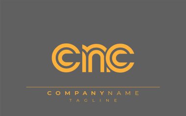 CNC Yaratıcı Eşsiz Modern Harf Logosu Tasarımı. Benzersiz bir harf dizaynına sahip stilize logo, soyut minimalist estetik ve modern cazibe sunar