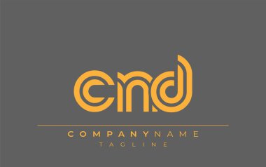 CND Yaratıcı Eşsiz Modern Harf Logosu Tasarımı. Benzersiz bir harf dizaynına sahip stilize logo, soyut minimalist estetik ve modern cazibe sunar