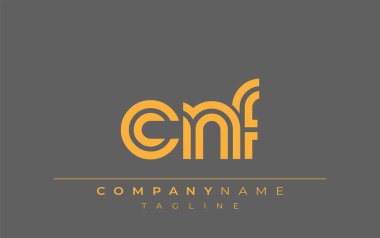 CNF Yaratıcı Eşsiz Modern Harf Logosu Tasarımı. Benzersiz bir harf dizaynına sahip stilize logo, soyut minimalist estetik ve modern cazibe sunar