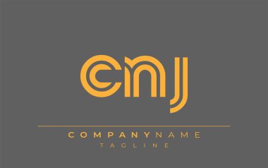 CNJ Yaratıcı Eşsiz Modern Harf Logosu Tasarımı. Benzersiz bir harf dizaynına sahip stilize logo, soyut minimalist estetik ve modern cazibe sunar