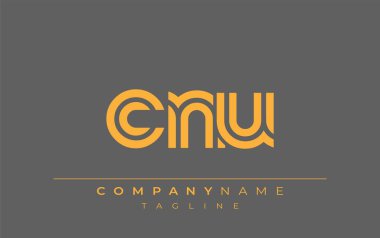 CNU Yaratıcı Eşsiz Modern Harf Logosu Tasarımı. Benzersiz bir harf dizaynına sahip stilize logo, soyut minimalist estetik ve modern cazibe sunar