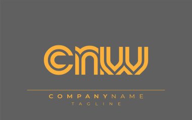 CNW Yaratıcı Eşsiz Modern Harf Logosu Tasarımı. Benzersiz bir harf dizaynına sahip stilize logo, soyut minimalist estetik ve modern cazibe sunar