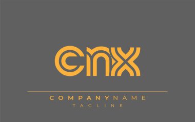 CNX Yaratıcı Eşsiz Modern Harf Logosu Tasarımı. Benzersiz bir harf dizaynına sahip stilize logo, soyut minimalist estetik ve modern cazibe sunar