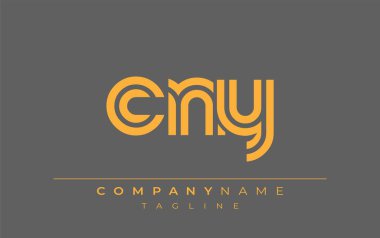 CNY Yaratıcı Eşsiz Modern Harf Logosu Tasarımı. Benzersiz bir harf dizaynına sahip stilize logo, soyut minimalist estetik ve modern cazibe sunar