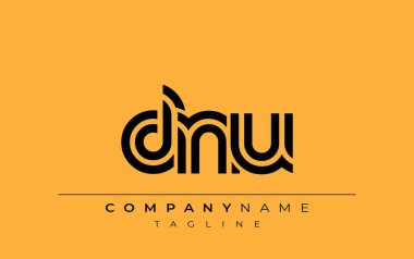 DNU Yaratıcı Eşsiz Modern Harf Logosu Tasarımı. Benzersiz bir harf dizaynına sahip stilize logo, soyut minimalist estetik ve modern cazibe sunar