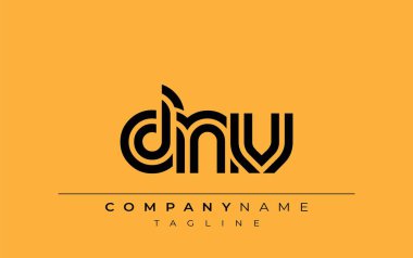 DNV Yaratıcı Eşsiz Modern Harf Logosu Tasarımı. Benzersiz bir harf dizaynına sahip stilize logo, soyut minimalist estetik ve modern cazibe sunar