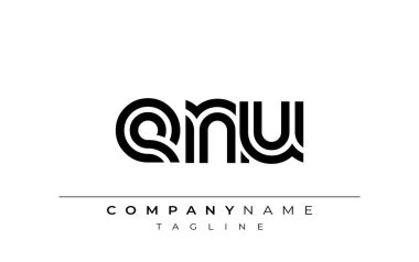 ENU Yaratıcı Eşsiz Modern Harf Logosu Tasarımı. Benzersiz bir harf dizaynına sahip stilize logo, soyut minimalist estetik ve modern cazibe sunar