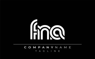 FNA Yaratıcı Eşsiz Modern Harf Logosu Tasarımı. Benzersiz bir harf dizaynına sahip stilize logo, soyut minimalist estetik ve modern cazibe sunar