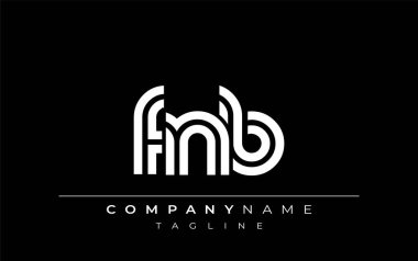 FNB Yaratıcı Eşsiz Modern Harf Logosu Tasarımı. Benzersiz bir harf dizaynına sahip stilize logo, soyut minimalist estetik ve modern cazibe sunar