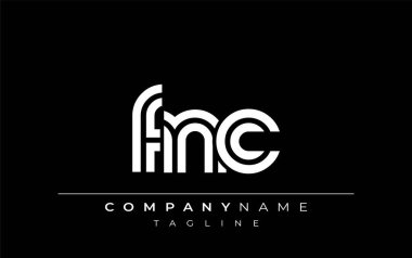 FNC Yaratıcı Eşsiz Modern Harf Logosu Tasarımı. Benzersiz bir harf dizaynına sahip stilize logo, soyut minimalist estetik ve modern cazibe sunar