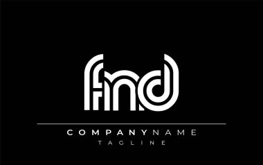 FND Yaratıcı Eşsiz Modern Harf Logosu Tasarımı. Benzersiz bir harf dizaynına sahip stilize logo, soyut minimalist estetik ve modern cazibe sunar