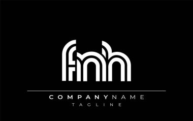 FNH Yaratıcı Eşsiz Modern Harf Logosu Tasarımı. Benzersiz bir harf dizaynına sahip stilize logo, soyut minimalist estetik ve modern cazibe sunar