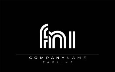 FNI Yaratıcı Eşsiz Modern Harf Logosu Tasarımı. Benzersiz bir harf dizaynına sahip stilize logo, soyut minimalist estetik ve modern cazibe sunar
