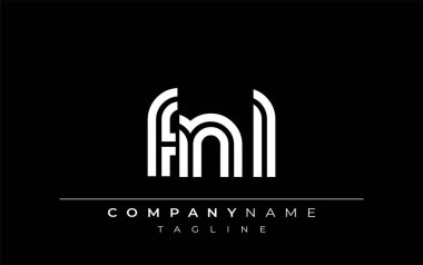 FNL Yaratıcı Eşsiz Modern Harf Logosu Tasarımı. Benzersiz bir harf dizaynına sahip stilize logo, soyut minimalist estetik ve modern cazibe sunar