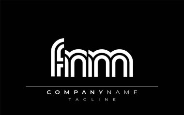 FNM Yaratıcı Eşsiz Modern Harf Logosu Tasarımı. Benzersiz bir harf dizaynına sahip stilize logo, soyut minimalist estetik ve modern cazibe sunar