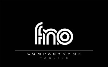 FNO Yaratıcı Eşsiz Modern Harf Logosu Tasarımı. Benzersiz bir harf dizaynına sahip stilize logo, soyut minimalist estetik ve modern cazibe sunar