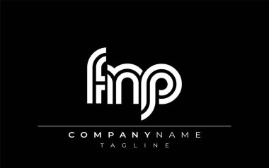 FNP Yaratıcı Eşsiz Modern Harf Logosu Tasarımı. Benzersiz bir harf dizaynına sahip stilize logo, soyut minimalist estetik ve modern cazibe sunar