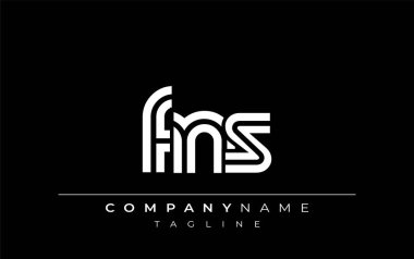 FNS Yaratıcı Eşsiz Modern Harf Logosu Tasarımı. Benzersiz bir harf dizaynına sahip stilize logo, soyut minimalist estetik ve modern cazibe sunar