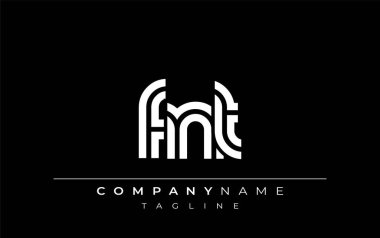 FNT Yaratıcı Eşsiz Modern Harf Logosu Tasarımı. Benzersiz bir harf dizaynına sahip stilize logo, soyut minimalist estetik ve modern cazibe sunar