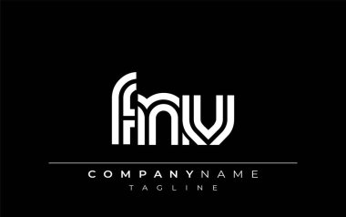 FNV Yaratıcı Eşsiz Modern Harf Logosu Tasarımı. Benzersiz bir harf dizaynına sahip stilize logo, soyut minimalist estetik ve modern cazibe sunar