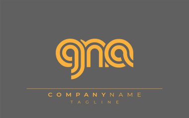 GNA Yaratıcı Eşsiz Modern Harf Logosu Tasarımı. Benzersiz bir harf dizaynına sahip stilize logo, soyut minimalist estetik ve modern cazibe sunar