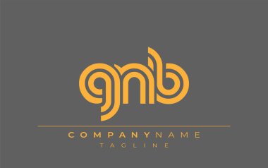 GNB Yaratıcı Eşsiz Modern Harf Logosu Tasarımı. Benzersiz bir harf dizaynına sahip stilize logo, soyut minimalist estetik ve modern cazibe sunar