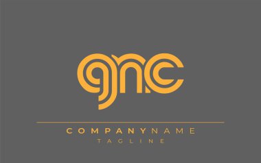 GNC Yaratıcı Eşsiz Modern Harf Logosu Tasarımı. Benzersiz bir harf dizaynına sahip stilize logo, soyut minimalist estetik ve modern cazibe sunar