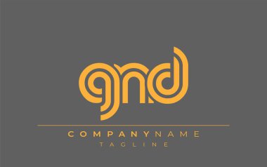 GND Yaratıcı Eşsiz Modern Harf Logosu Tasarımı. Benzersiz bir harf dizaynına sahip stilize logo, soyut minimalist estetik ve modern cazibe sunar